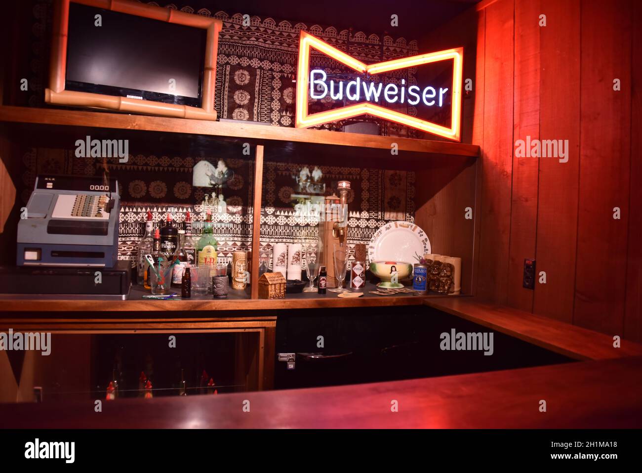 Oahu, Hi. USA 6/9/2021. Fort DeRussy. Konstruierte Batterien Randolph 2 x 14-Zoll-Marinegewehre und Dudley (nicht mehr vorhanden) um 1911. Museum Stockfoto