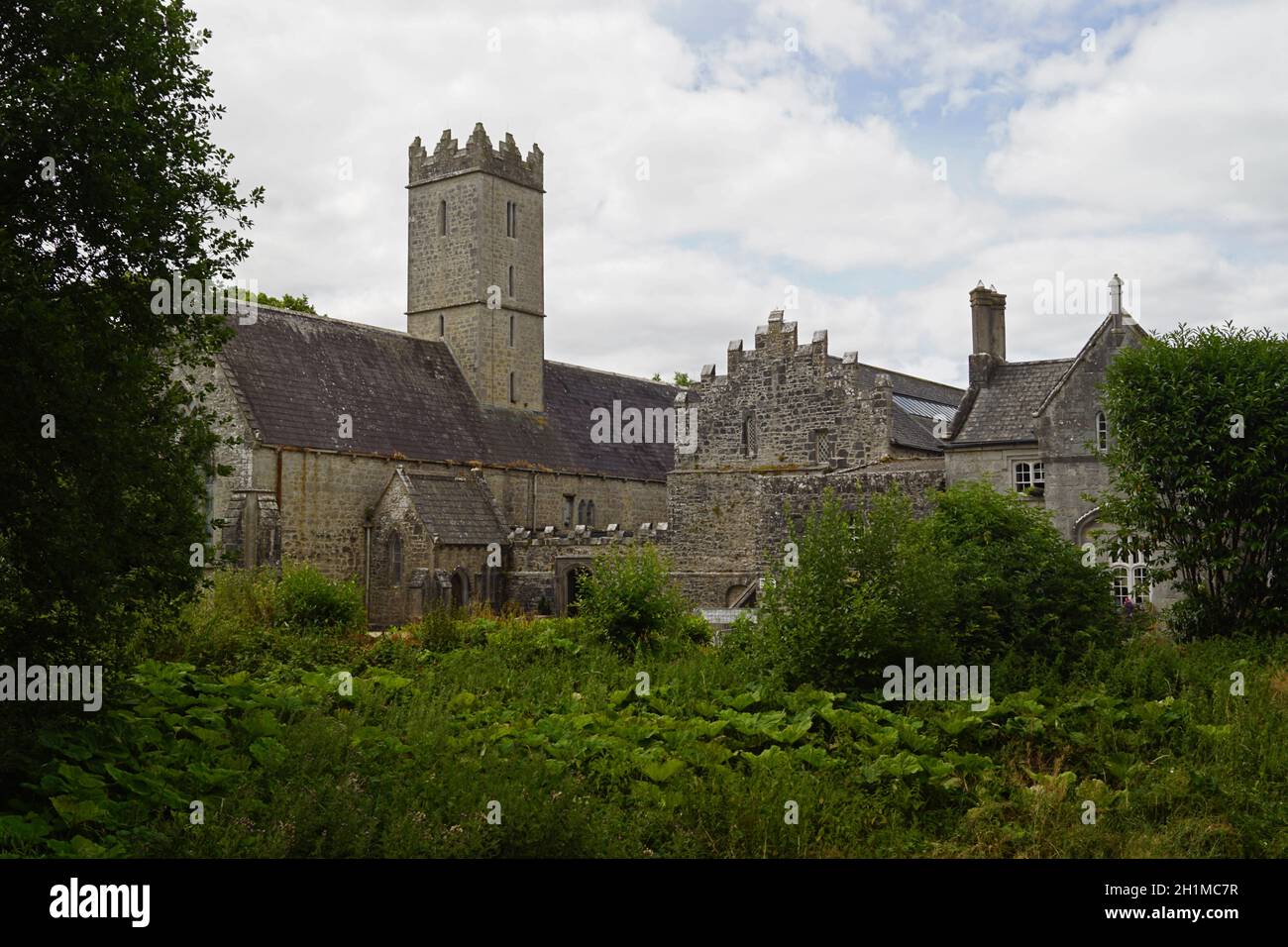 Das Kloster Adare in Adare, Grafschaft Limerick, Irland, früher bekannt als die „Schwarze Abtei“, ist ein Augustiner-Kloster, das 1316 von The EAR gegründet wurde Stockfoto