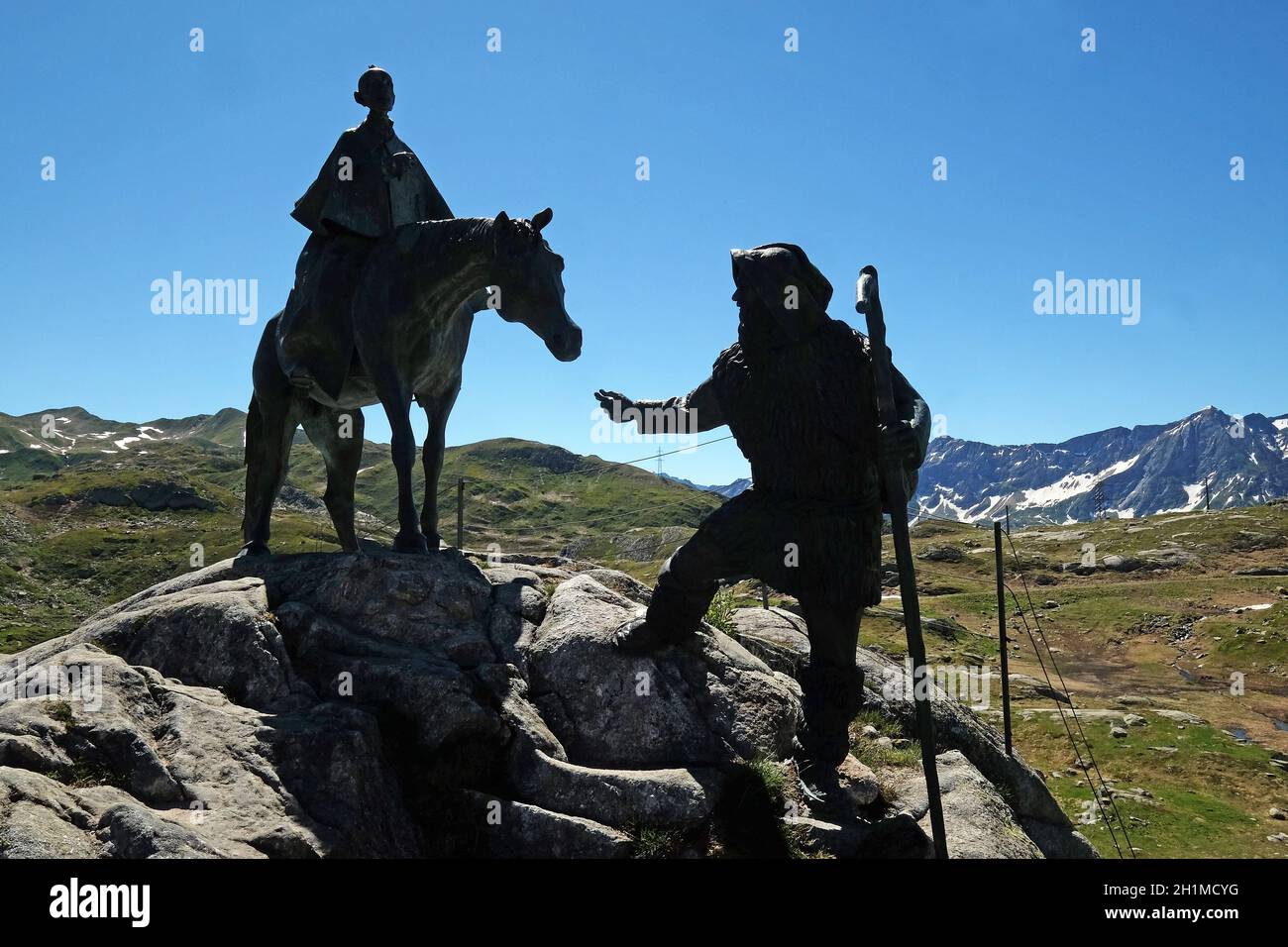 Das Reiterstandbild von General Suworow auf Gotthard, Schweiz Stockfoto