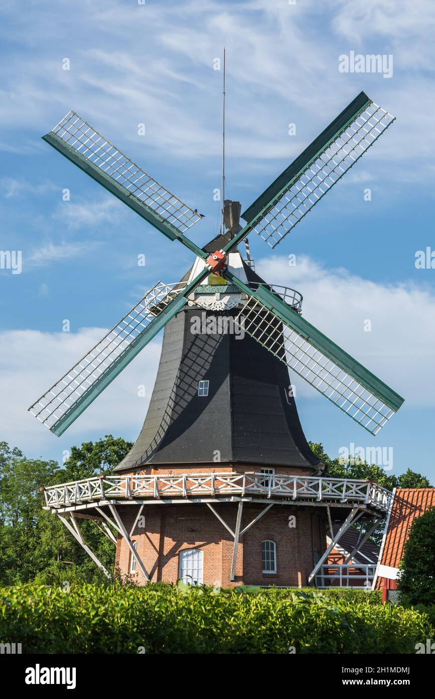 Windmühle in Esens, Ostfriesland, Niedersachsen, Deutschland Stockfoto