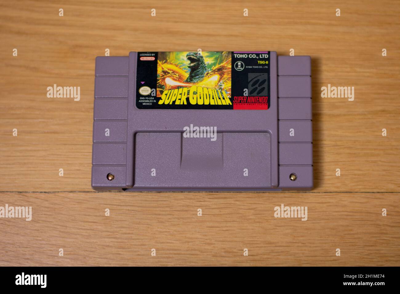 Super Godzilla für das Super Nintendo Entertainment System, ein beliebtes Retro-Videospiel Stockfoto