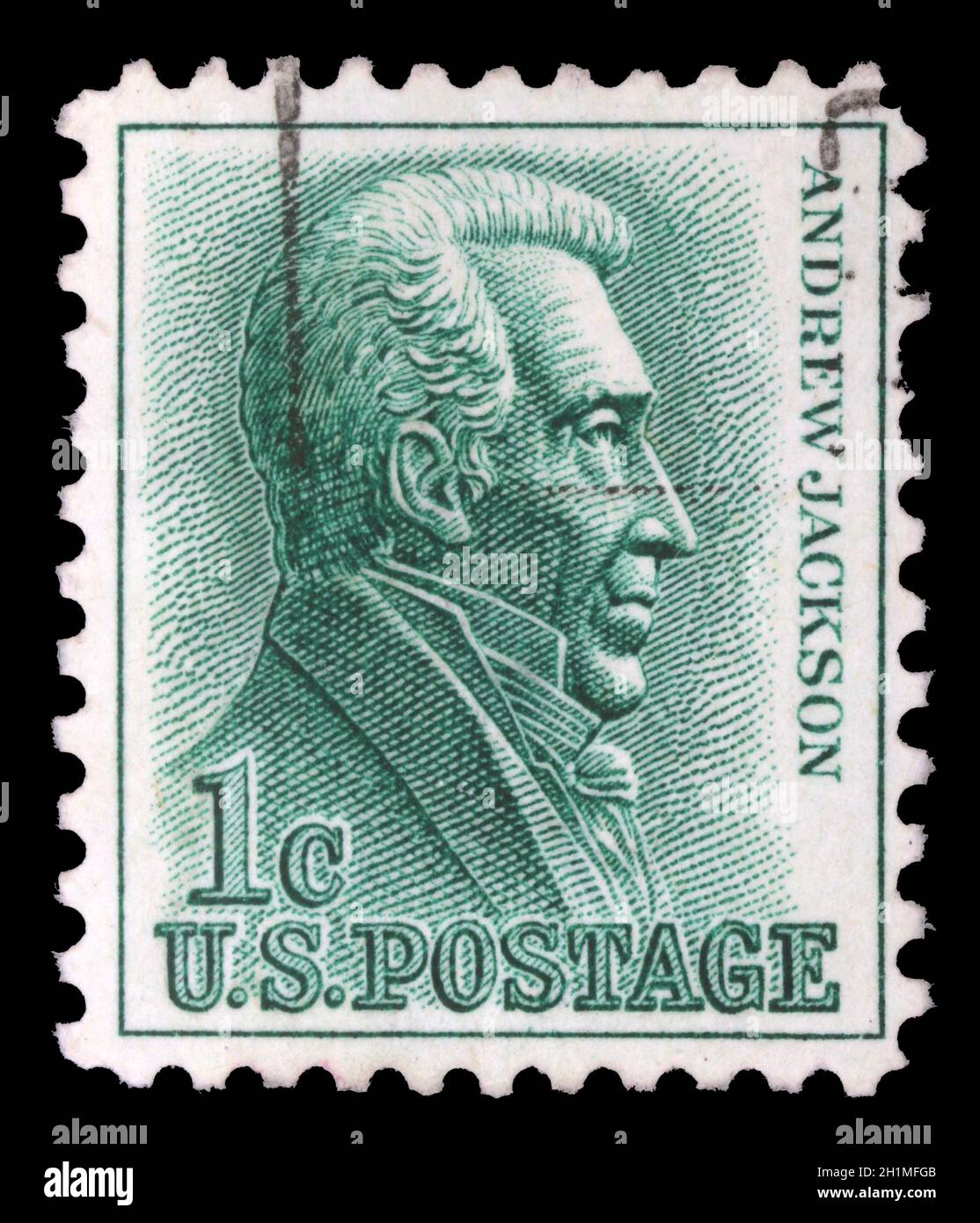 Briefmarke gedruckt in den USA zeigt 7. Präsident Andrew Jackson, ca. 1963. Stockfoto