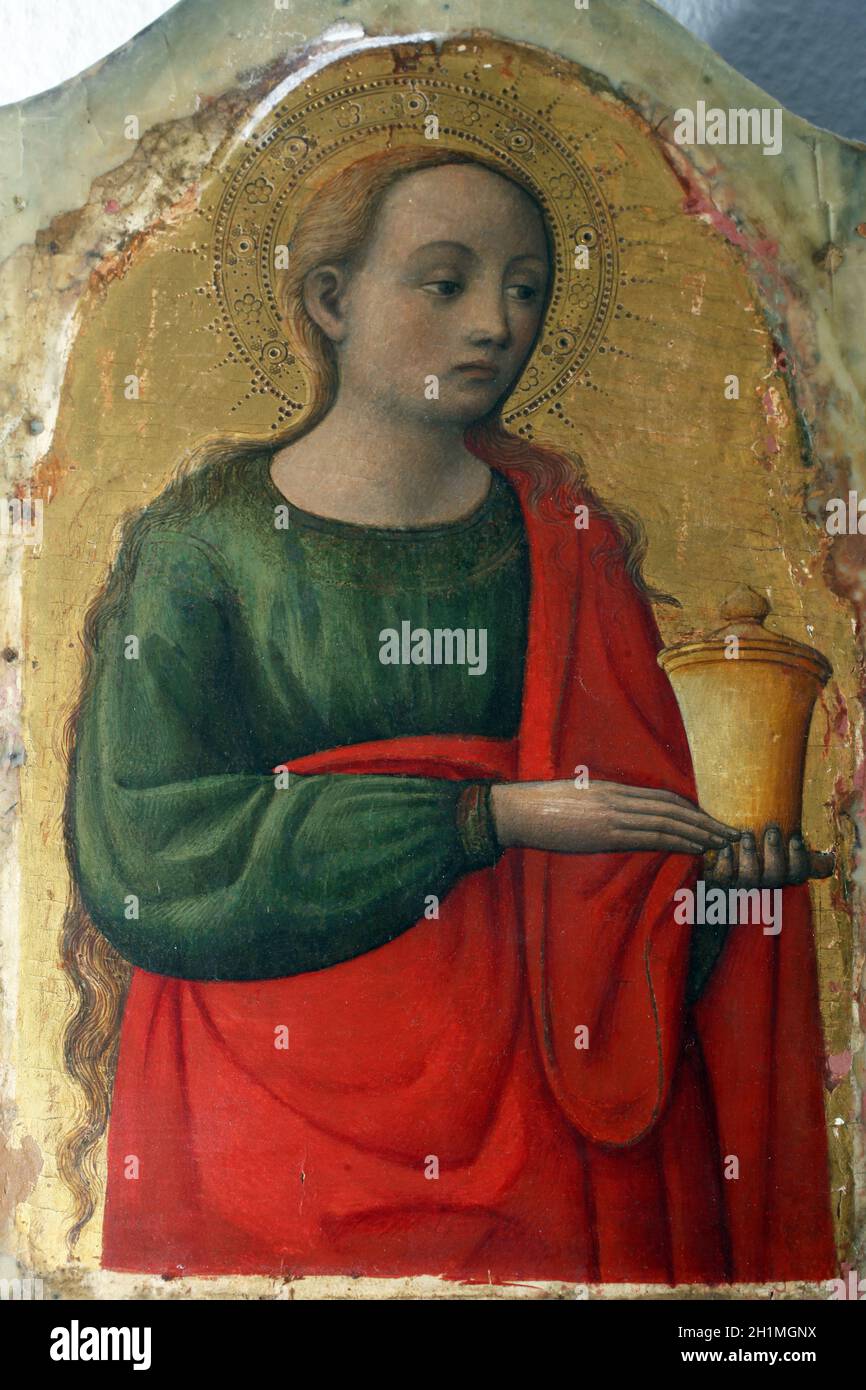 Antonio Vivarini: Heilige Maria Magdalena, Altarbild in der Basilika von Phrasius in Porec, Kroatien Stockfoto