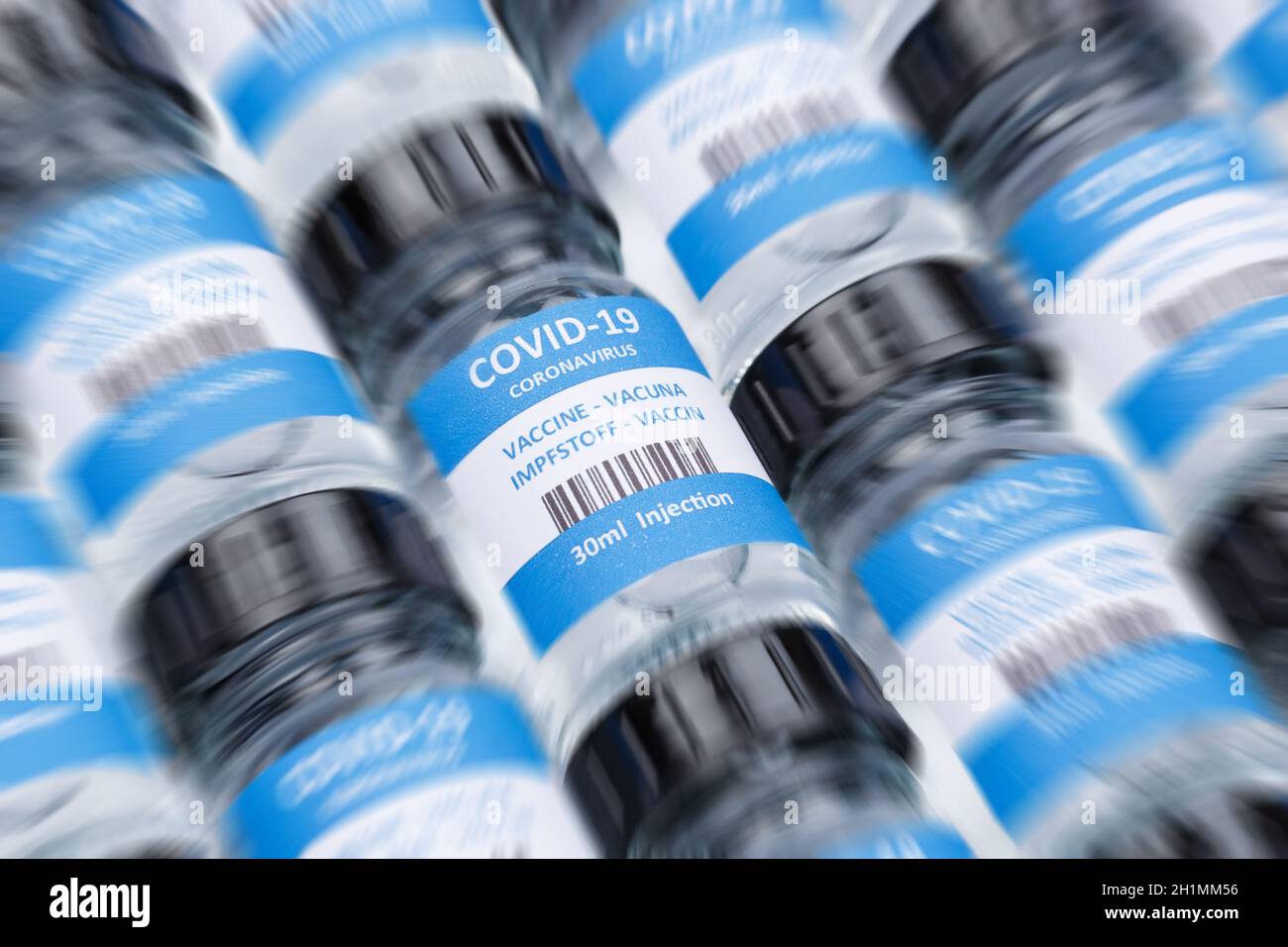 Coronavirus-Impfstoffflasche Corona Virus COVID-19 Covid-Impfstoffflaschen Stockfoto