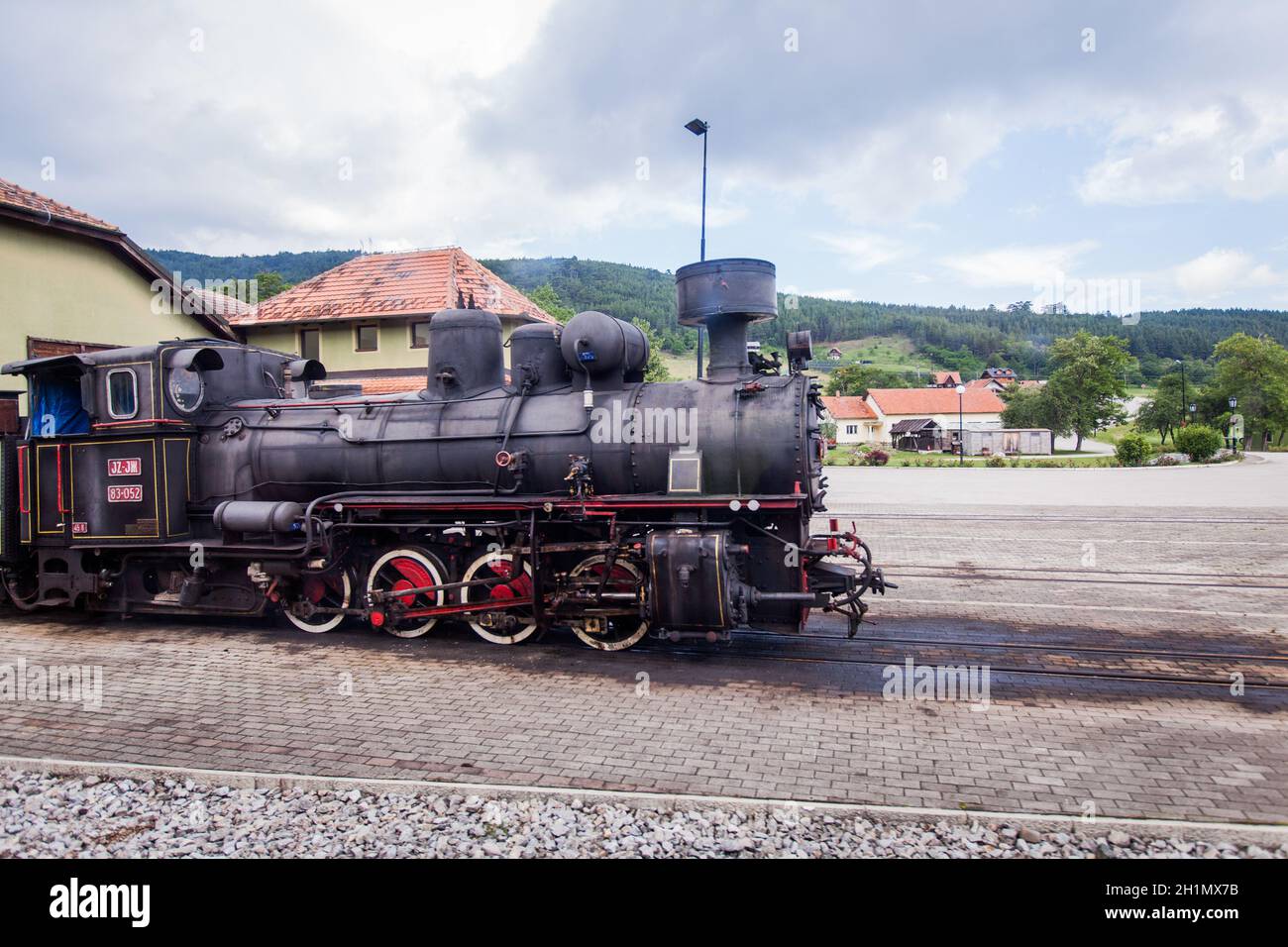Touristenattraktion Reisen, Reise mit altmodischem Zug, Heritage Railway mit szenischen Fahrten, Mokra Gora, Serbien Stockfoto