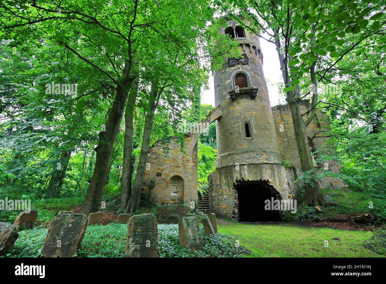 Harbke Castle Rapunzel Tower Stockfoto