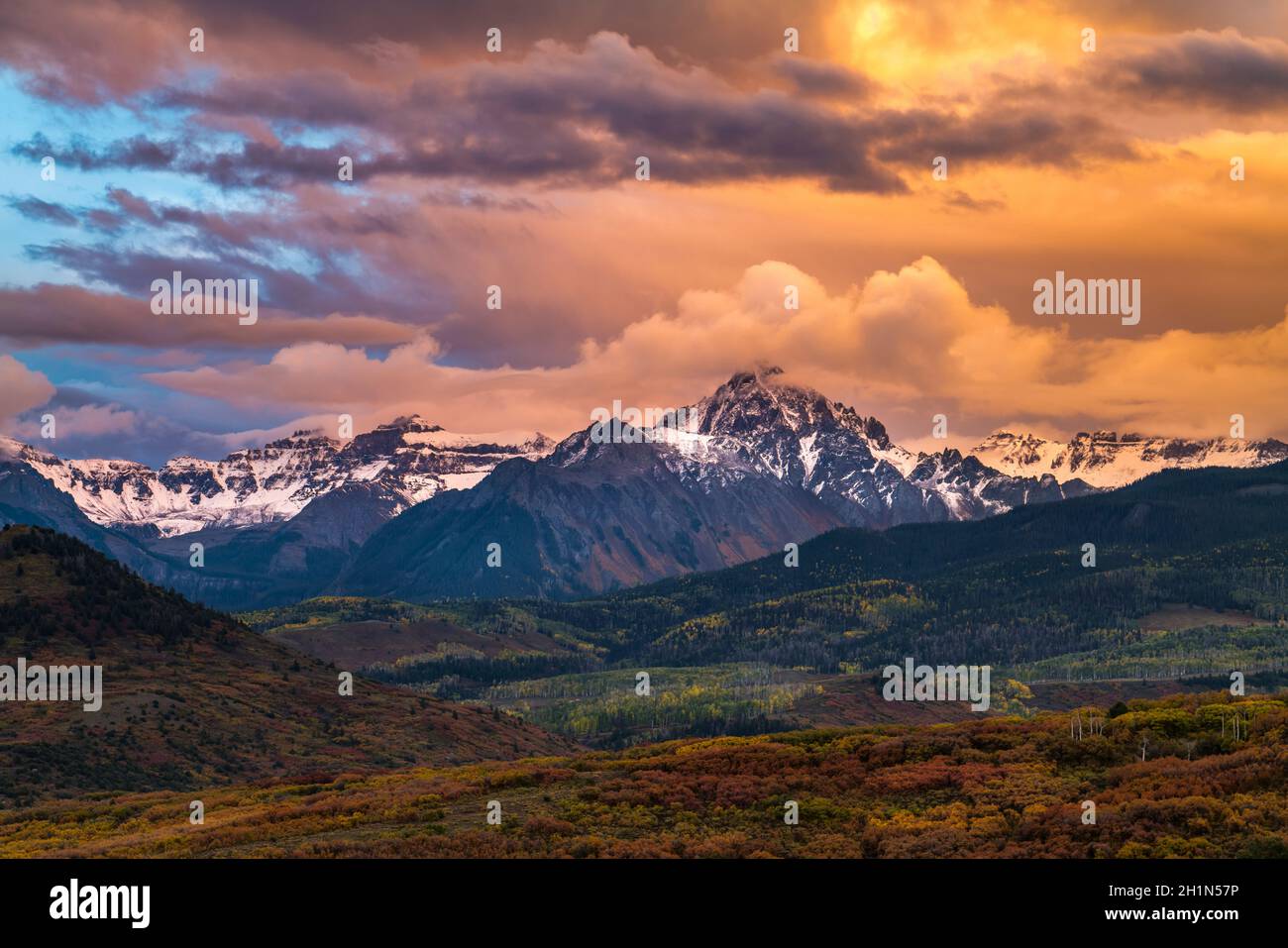 SNEFFELS BERGKETTE DALLAS TEILEN RIDGWAY COLORADO USA Stockfoto