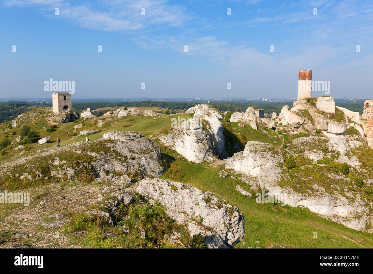 Ruinen der mittelalterlichen gotischen Burg Olsztyn auf dem polnischen Jura Hochland, Olsztyn, Schlesien, Polen Stockfoto