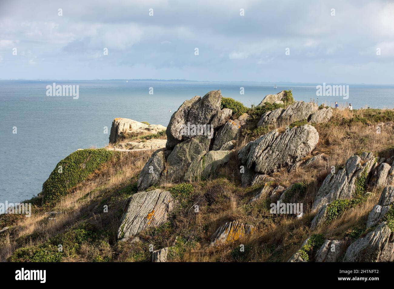 Pointe du Grouin in Cancale. Emerald Coast, Bretagne, Frankreich, Stockfoto