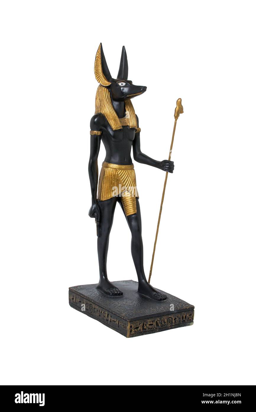 Alte ägyptische Statue von Anubis Stockfoto