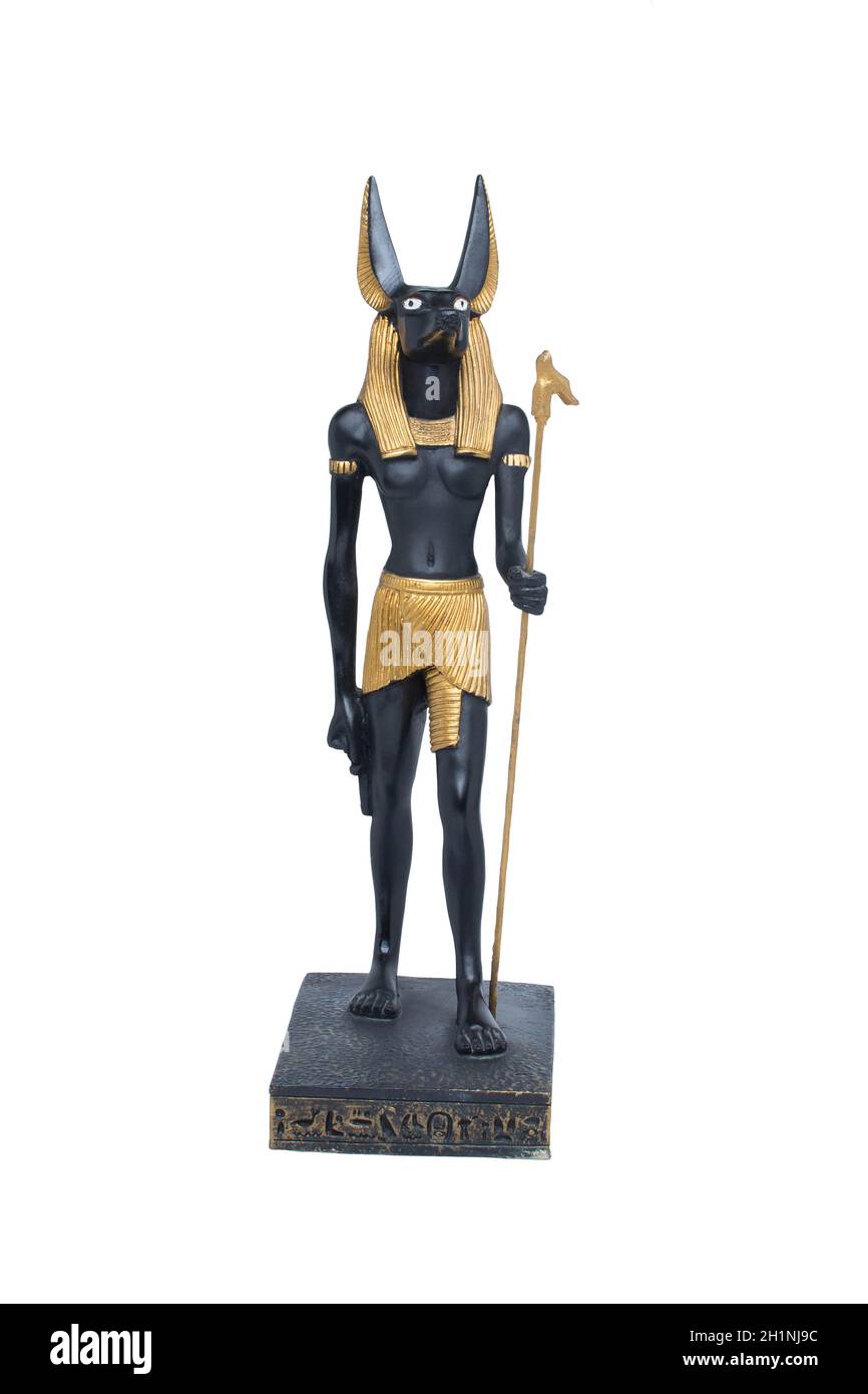 Alte ägyptische Statue von Anubis Stockfoto