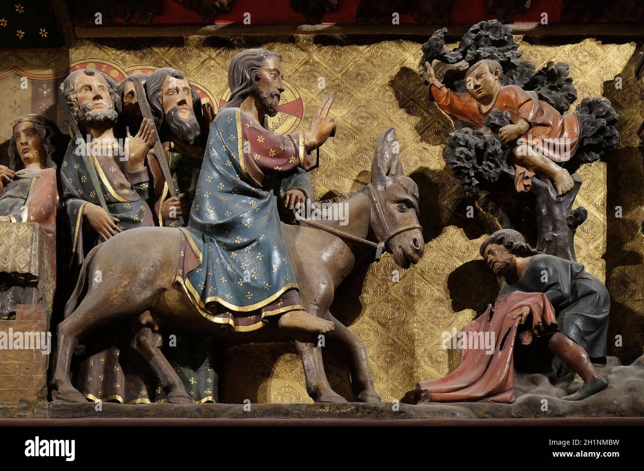 Jesu triumphaler Eintritt in Jerusalem, Palmsonntag, Kathedrale Notre Dame, UNESCO-Weltkulturerbe in Paris, Frankreich Stockfoto