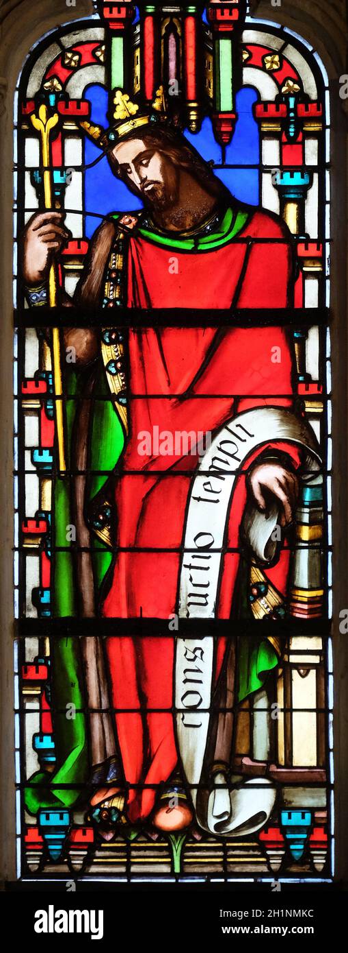 König Salomon, Kirchenfenster von St. Germain-l'Auxerrois Kirche in Paris,  Frankreich Stockfotografie - Alamy
