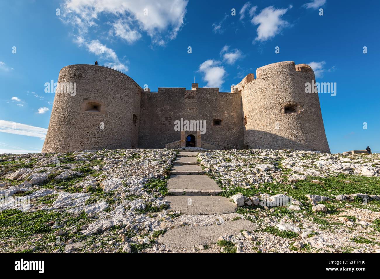 Marseille, Frankreich - Dezember 4, 2016: Vorderansicht des Schlosses Chateau d'If, wo der Graf von Monte Christo auf die Frioul-inseln inhaftiert wurde in der Nähe von Stockfoto