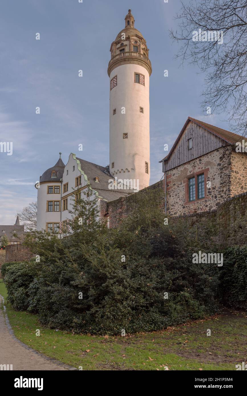 Mittelalterliche Burg Hoechster in Frankfurt Hoechst, Deutschland Stockfoto