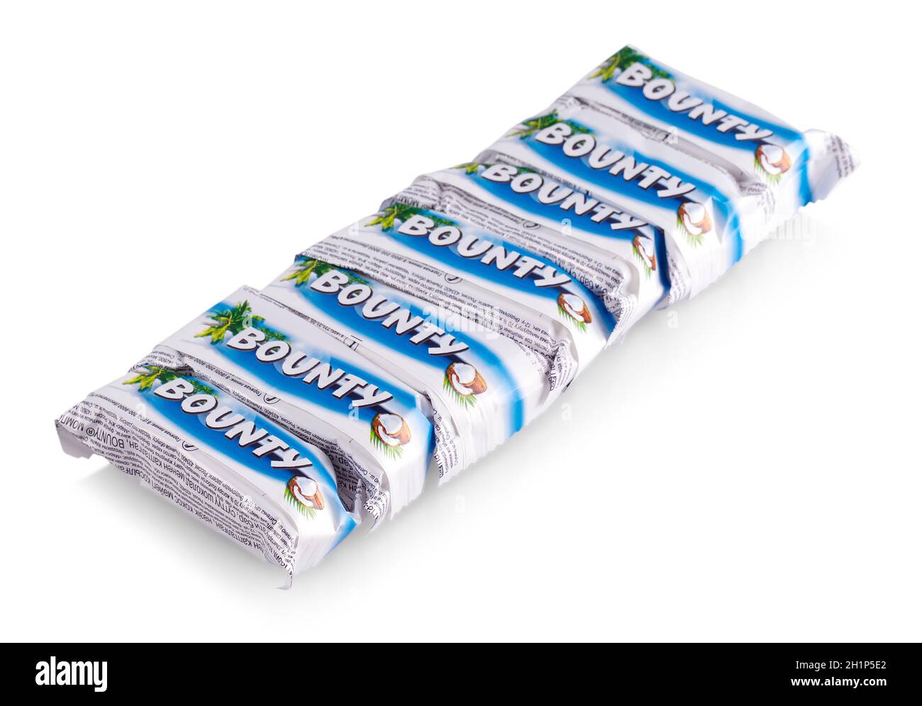 Kamtschatka, Russland - 26. Mai 2019: Bounty Chocolate Bar ist eine Marke von American Mars, Inc Stockfoto