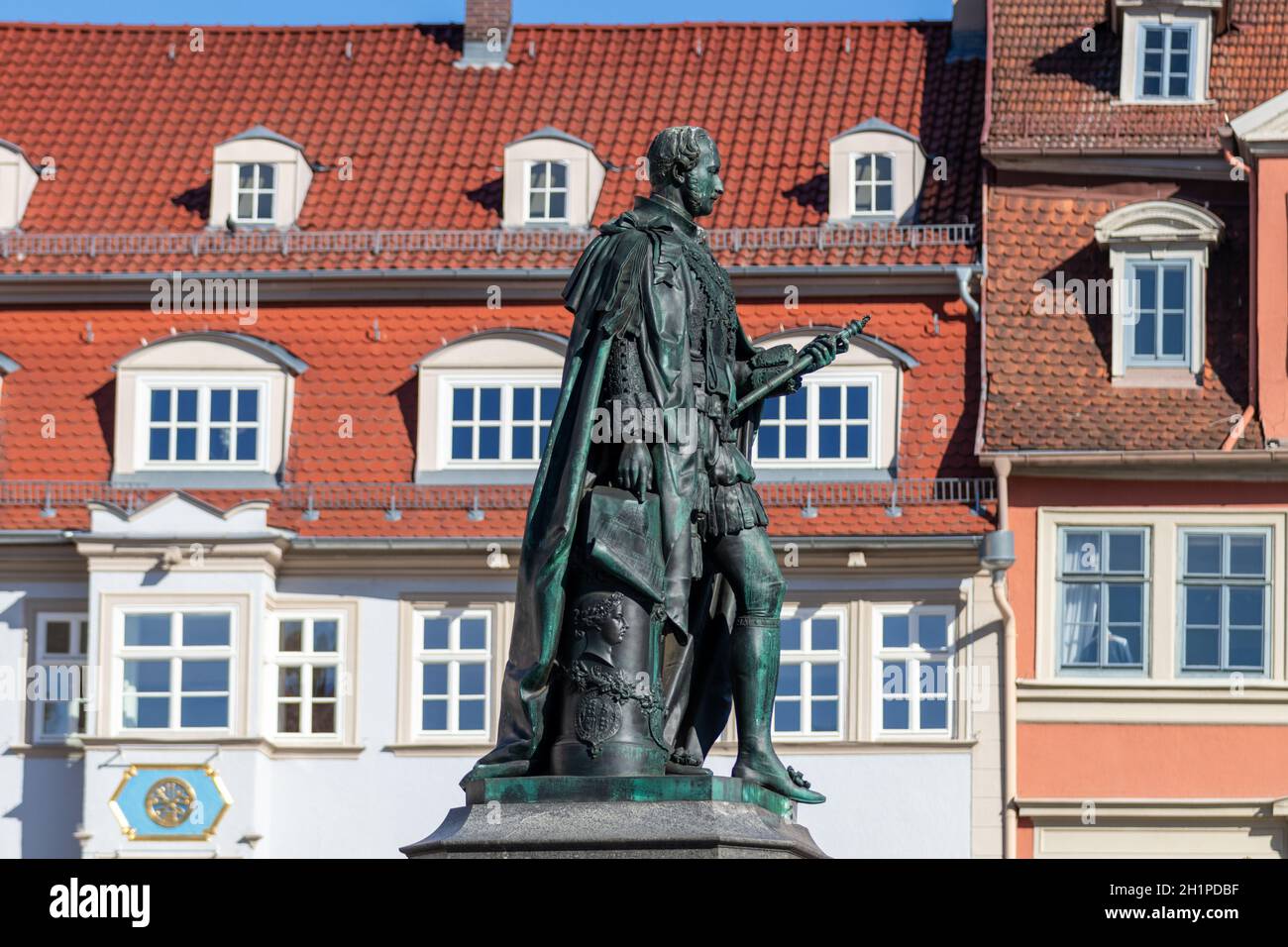 Prinz Albert Statue auf dem Marktplatz in Coburg, Bayern Stockfoto