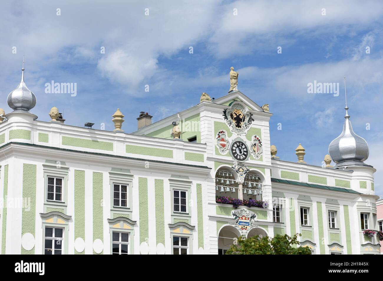 Rathaus in Gmunden, Bezirk Gmunden, Oberösterreich, Österreich, Europa - Rathaus in Gmunden, Bezirk Gmunden, Oberösterreich, Österreich, Europa Stockfoto