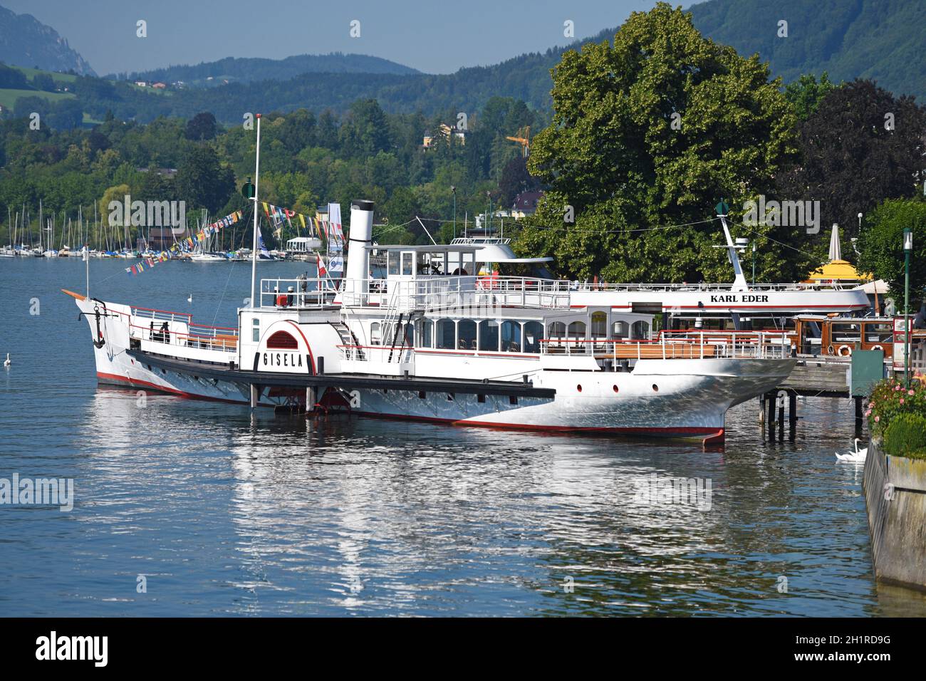 Der Dampfer 'Gisela' in Gmunden am Traunsee (Salzkammergut, Oberösterreich, Österreich) - das Dampfschiff 'Gisela' in Gmunden beim Traunsee (Salzk Stockfoto