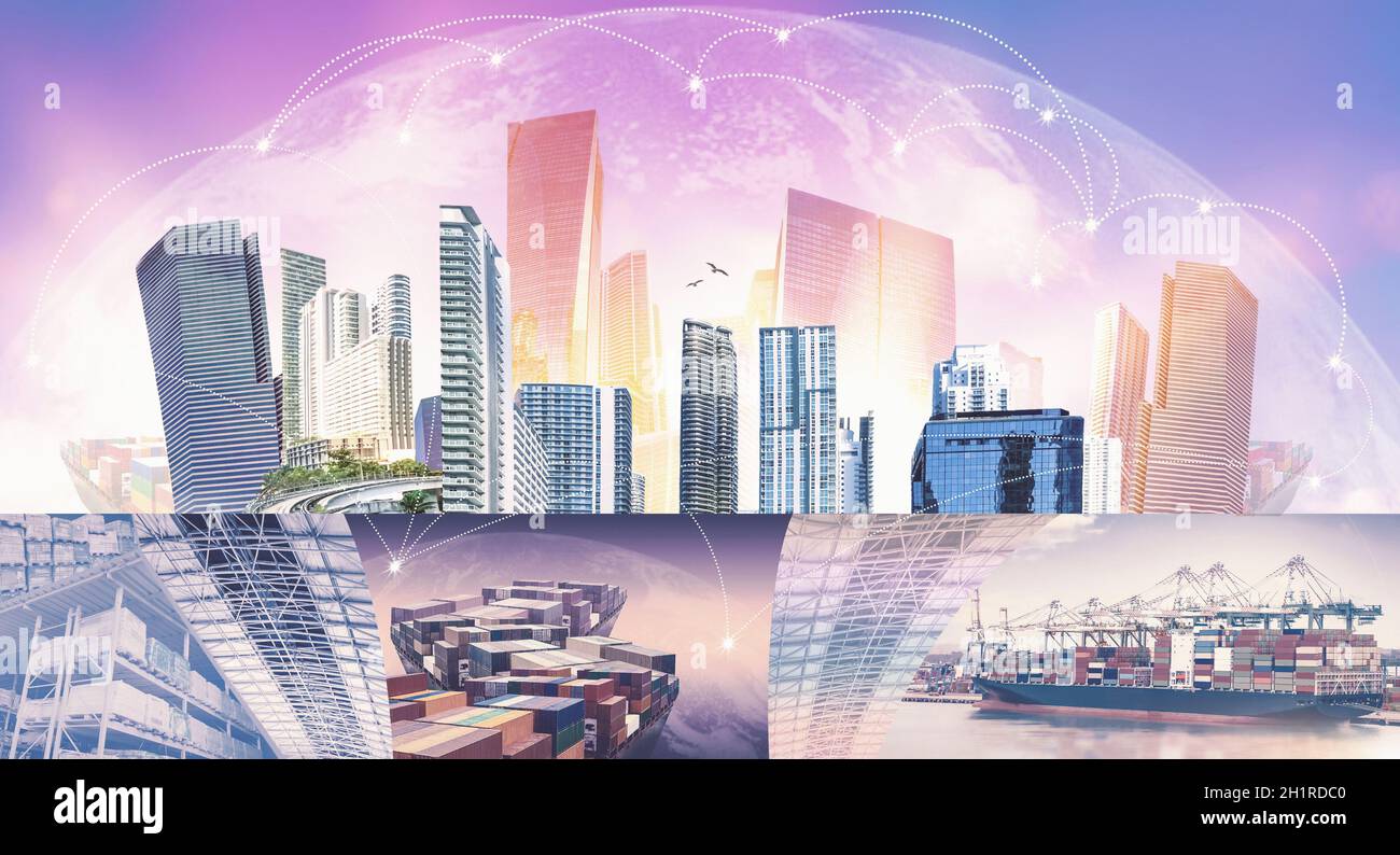 Collage über Miami, Florida, Vereinigte Staaten von Amerika. Es ist ein weltberühmter Reiseort. Stockfoto