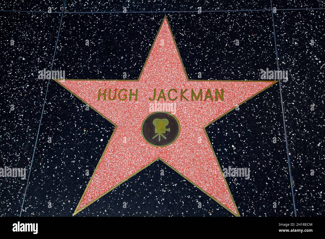 Hugh Jackman-Star auf dem Walk of Fame, Hollywood Boulevard, Hollywood, Los Angeles, Kalifornien, USA. Stockfoto