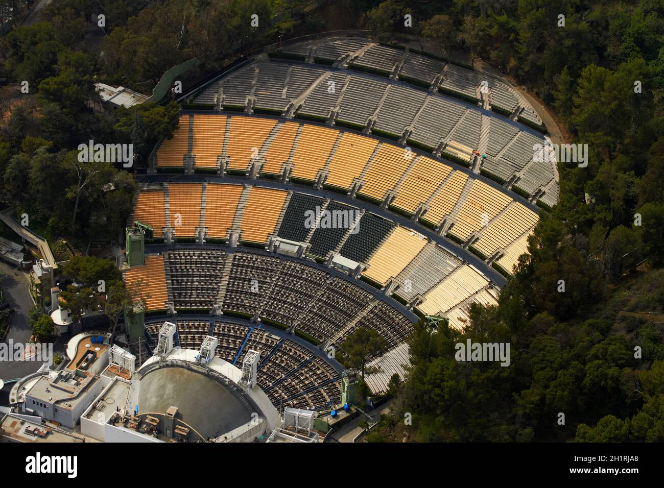 Hollywood Bowl, Hollywood, Los Angeles, Kalifornien, USA - Antenne Stockfoto