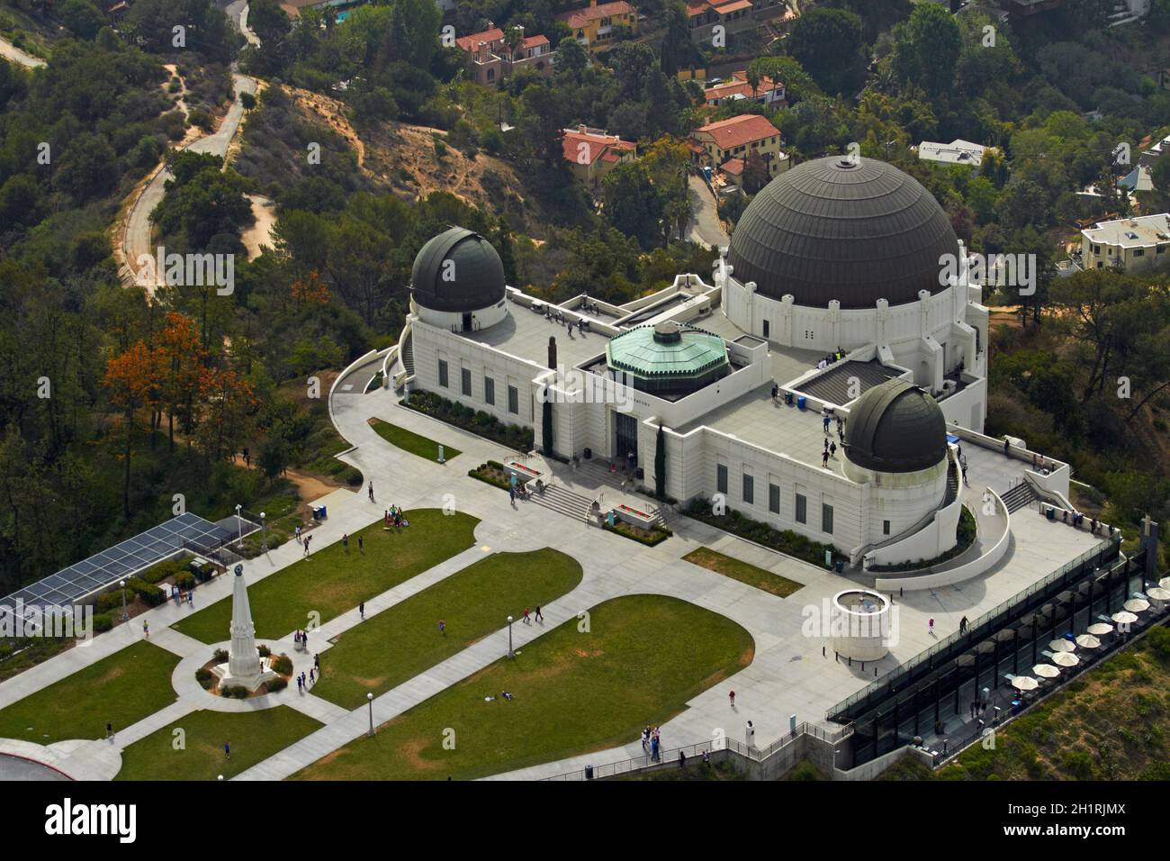 Griffith Observatory, Griffith Park, Mount Hollywood, Los Angeles, Kalifornien, USA - Antenne Stockfoto