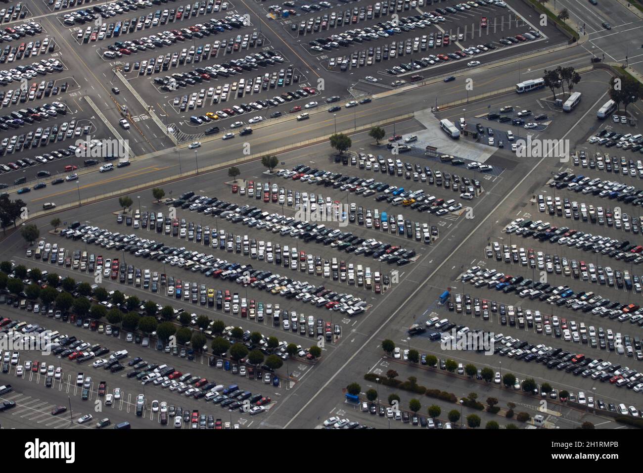 Parkplatz, Los Angeles International Airport (LAX), Los Angeles, Kalifornien, USA - Antenne Stockfoto