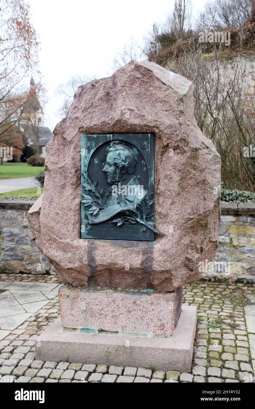 Denkmal an Albert Lortzing, deutscher Komponist, Librettist, Schauspieler, Sänger und Dirigent, Deutschland, Nordrhein-Westfalen, Detmold, kunst, kult Stockfoto