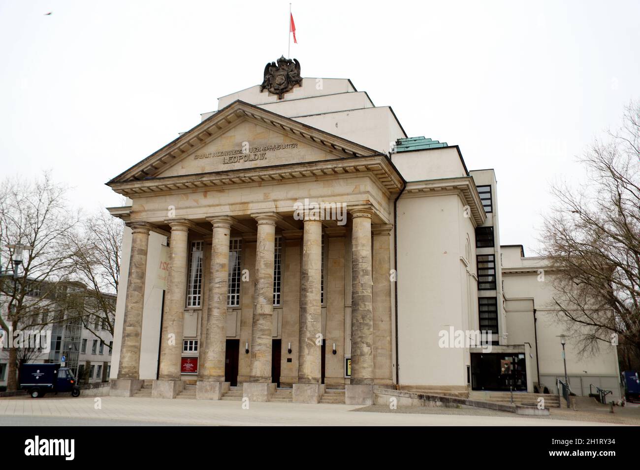 Landestheater mit Portikus, Deutschland, Nordrhein-Westfalen, Detmold Stockfoto