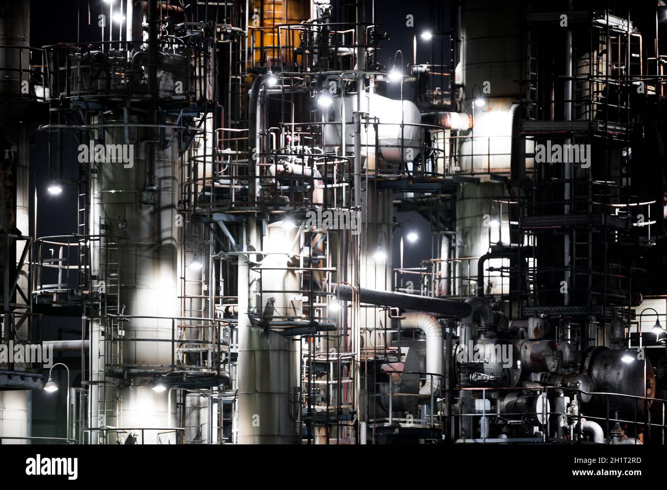 Fabrik Nachtansicht der Kawasaki Keihin Industriezone. Aufnahmeort: Kawasaki City, Präfektur Kanagawa Stockfoto