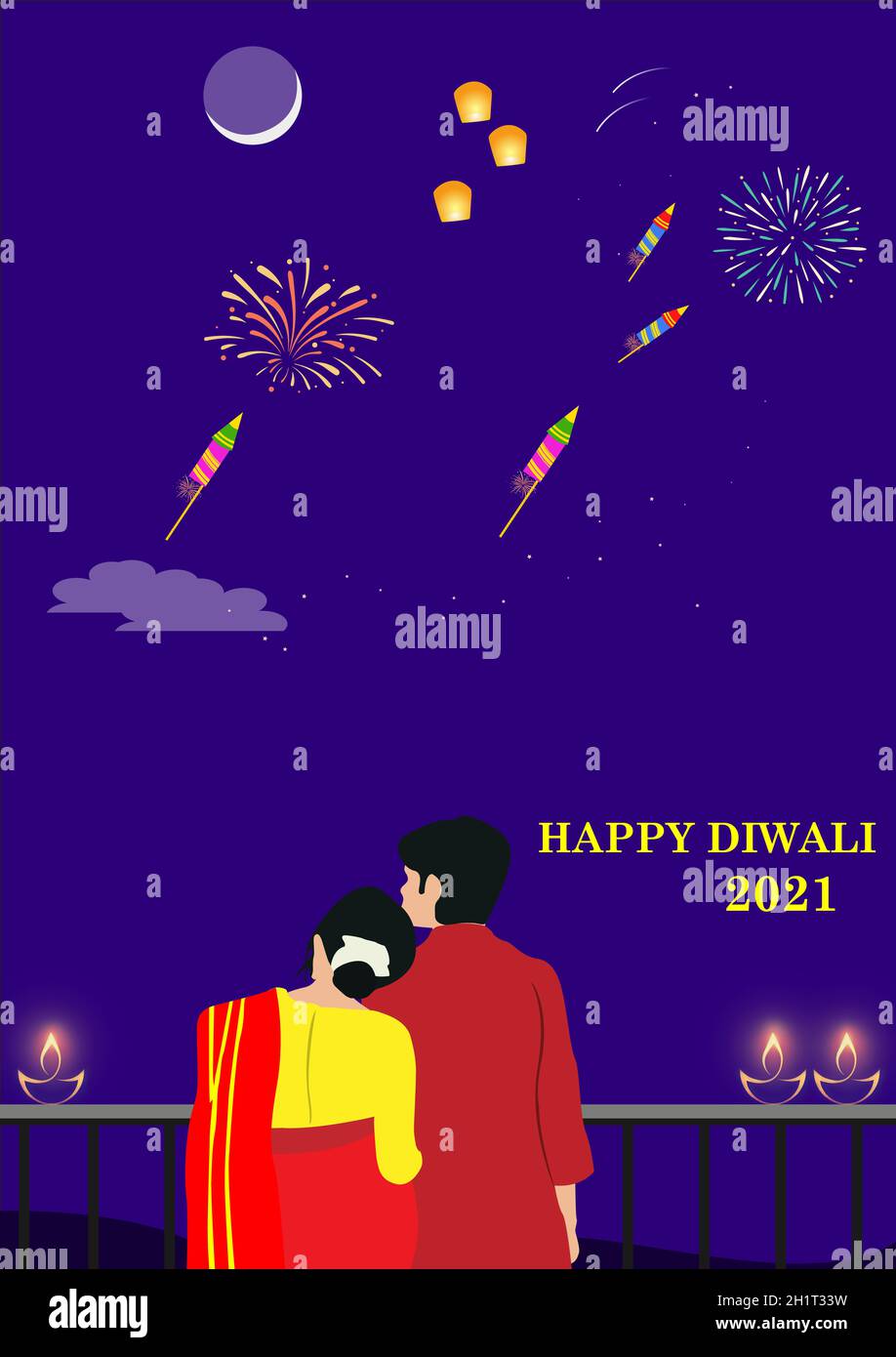 Happy Diwali an alle Menschen der Welt, Diwali Festival Feier, Best Diwali wünscht Stockfoto