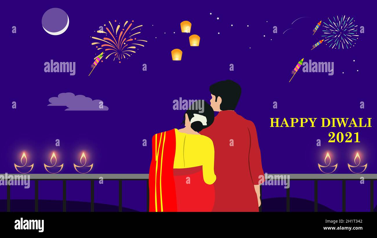 Happy Diwali an alle Menschen der Welt, Diwali Festival Feier, Best Diwali wünscht Stockfoto