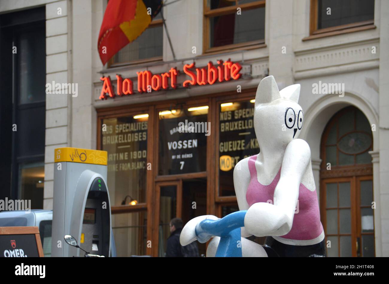 Das berühmte Lokal 'A la mort subite' im Zentrum von Brüssel Belgien - das berühmte 'A la mort subite' in Brüssel, Belgien Stockfoto