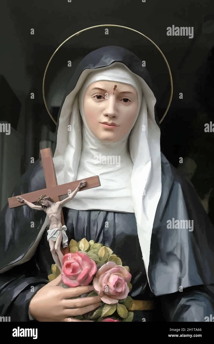 die heilige Rita von Cascia ist die schutzpatronin des Unmöglichen Ursachen  katholische Kirche heilige spirituelle Religion Illustration  Stockfotografie - Alamy