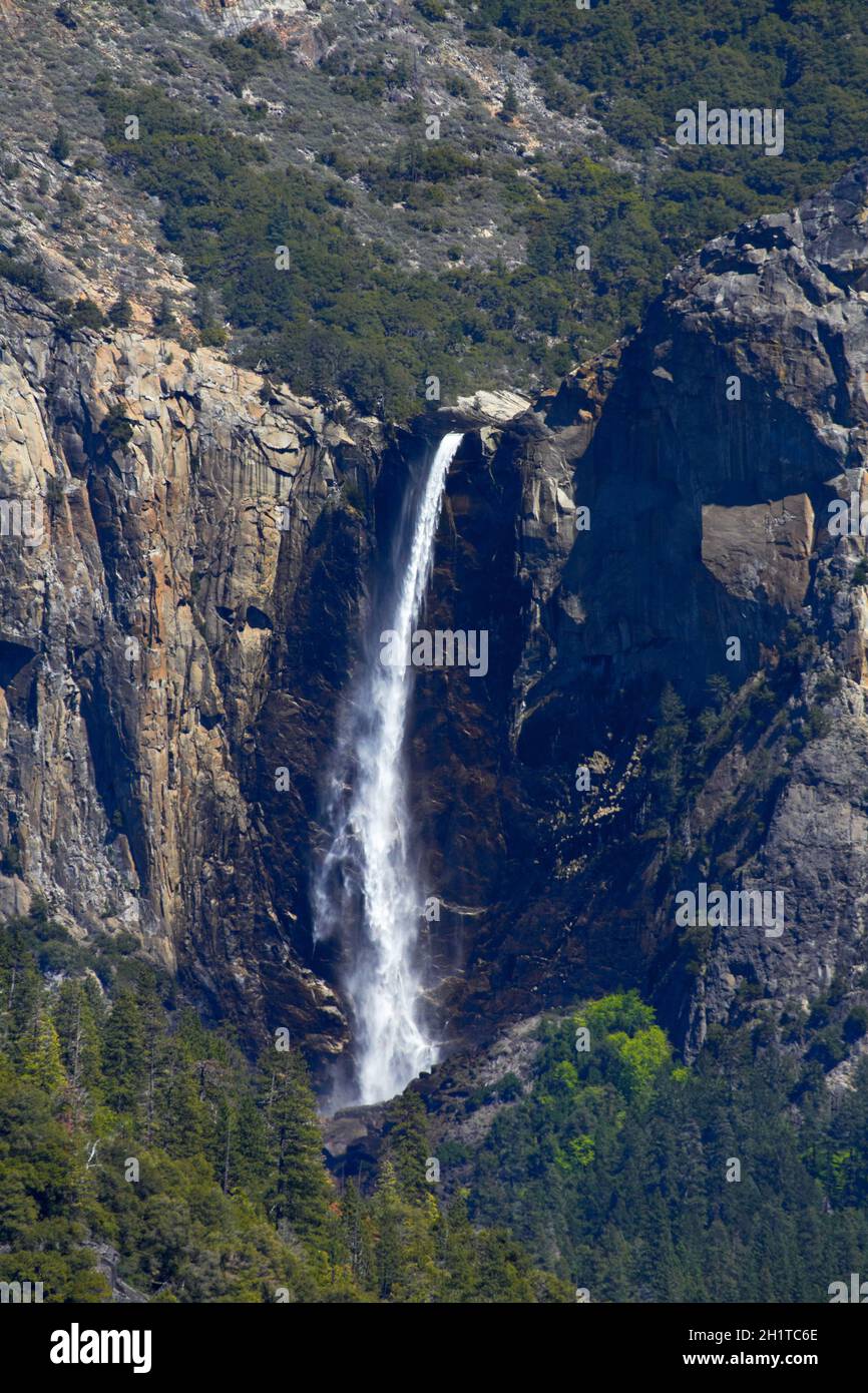 Bridalveil Fall, Yosemite Tal, Yosemite-Nationalpark, Kalifornien, USA Stockfoto