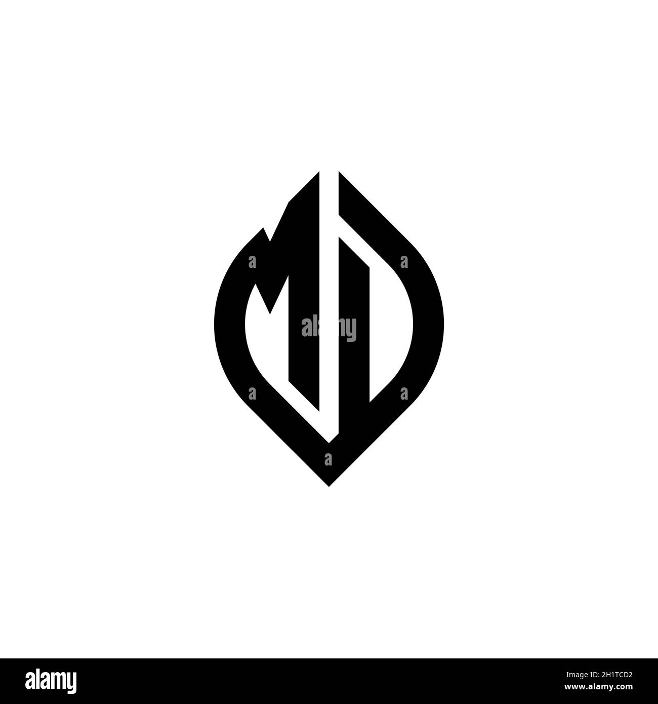 MD Monogram-Logo-Buchstabe mit einfacher, geometrischer Design-Vorlage im Stil einer Fortsetzung auf weißem Hintergrund isoliert Stock Vektor