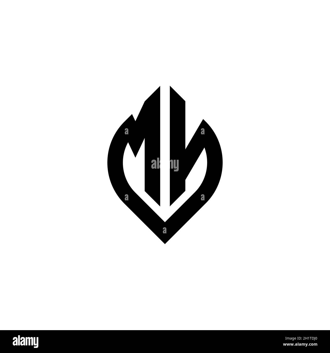 MN Monogram Logo Brief mit einfachen Fortsetzung Form Stil geometrische Design-Vorlage isoliert auf weißem Hintergrund Stock Vektor