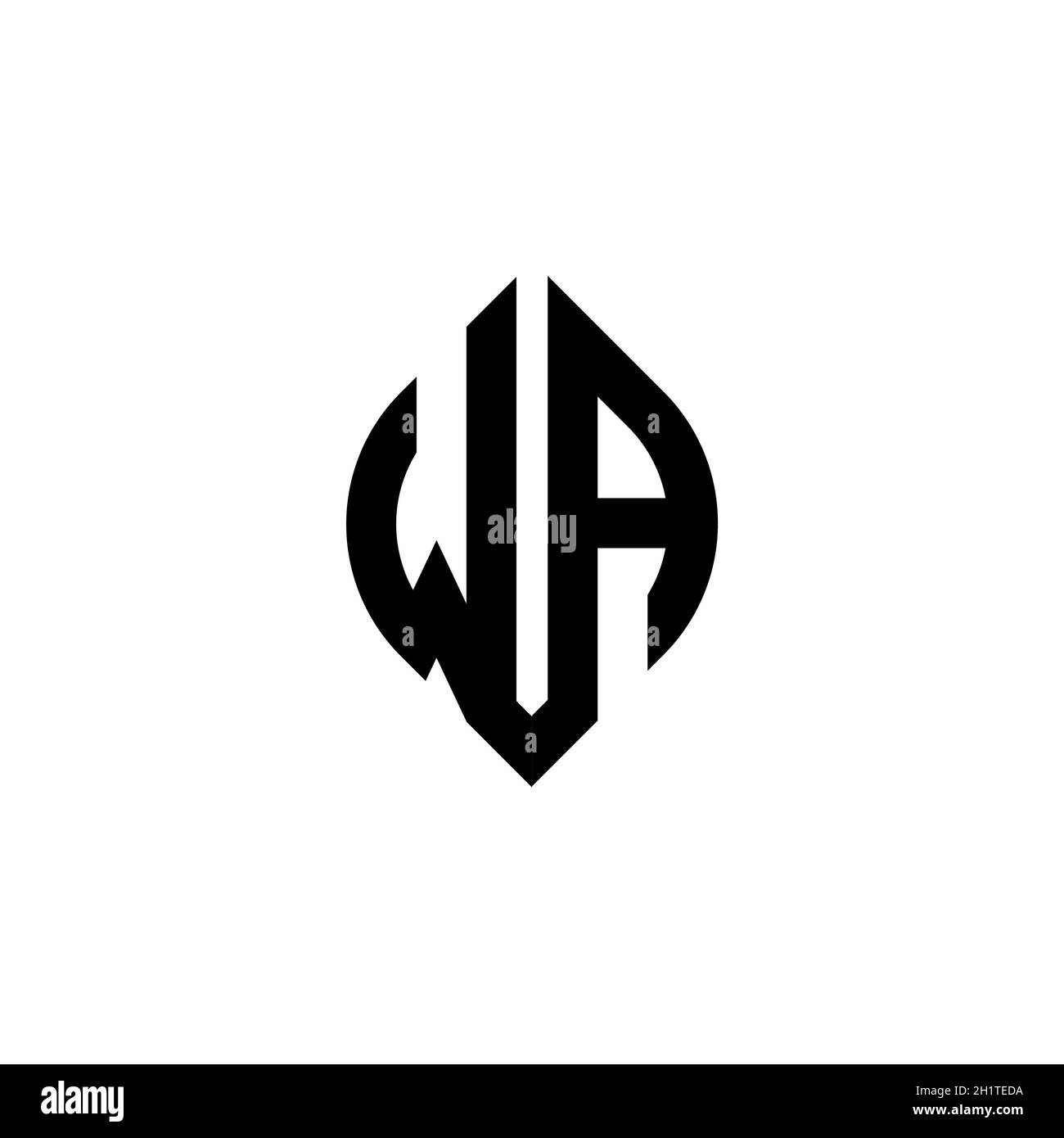 WA Monogram Logo Brief mit einfachen Fortsetzung Form Stil geometrische Design-Vorlage isoliert auf weißem Hintergrund Stock Vektor