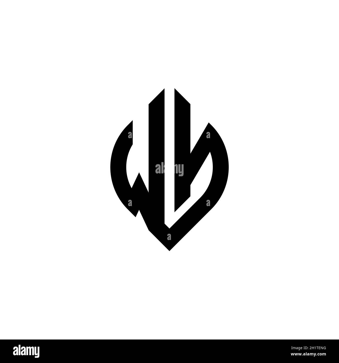 WN Monogram Logo Brief mit einfachen Fortsetzung Form Stil geometrische Design-Vorlage isoliert auf weißem Hintergrund Stock Vektor