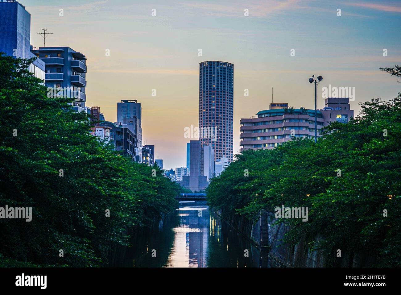 Nakameguro der Stadt und Sonnenuntergang. Drehort: Metropolregion Tokio Stockfoto