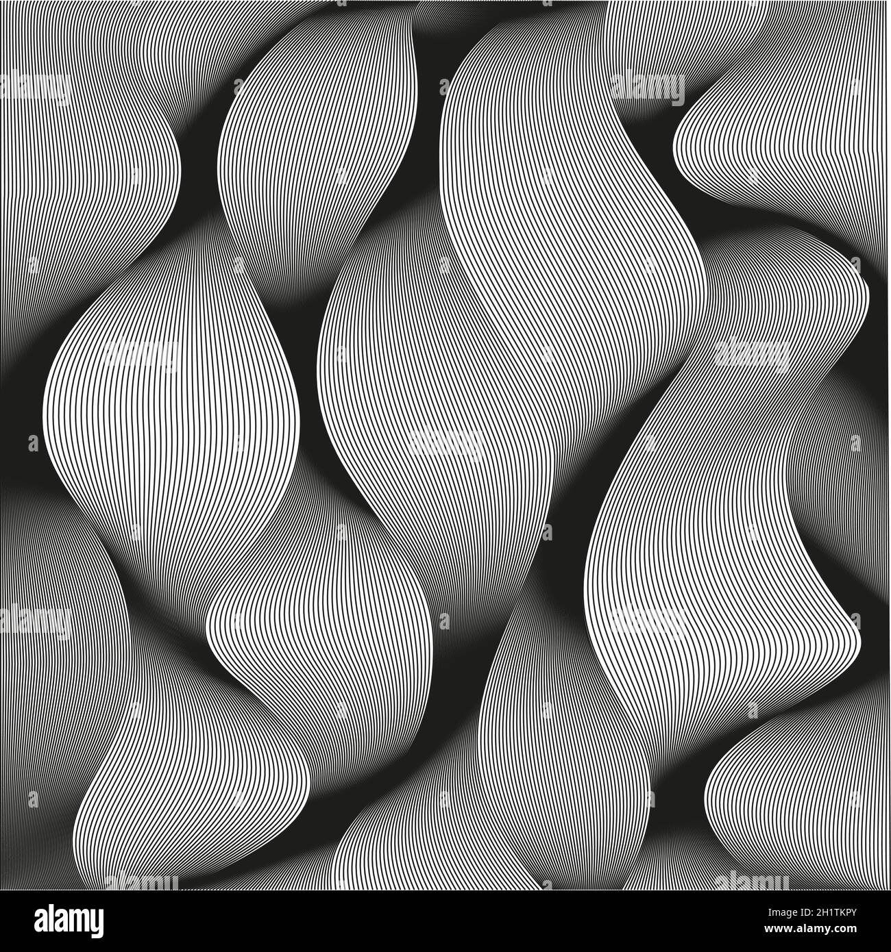 Gewellte abstrakte Streifen. Gekrümmte Linienvektorelemente für das Musikdesign. Digitaler Sound-Equalizer. Stock Vektor