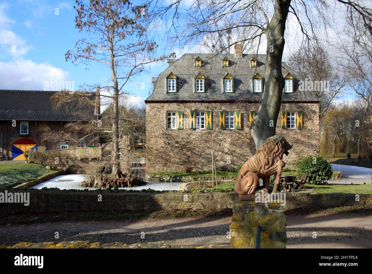 mittelalterliche Kleeburg in Weidesheim, Euskirchen, Norrhein-Westfalen, Deutschland Stockfoto