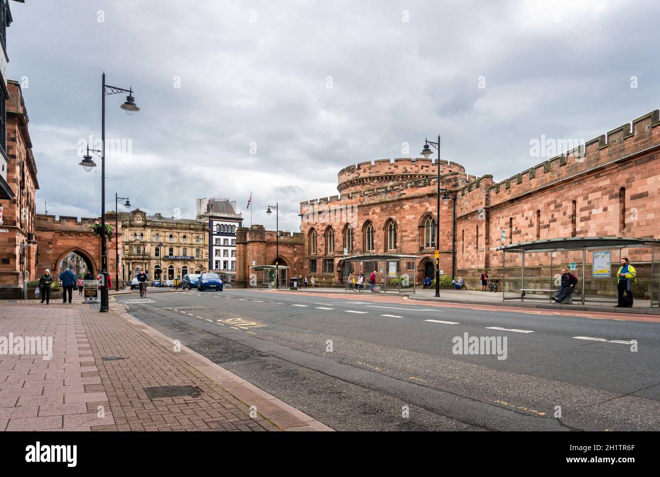 Carlisle, Cumbria, Großbritannien, August 2020 - Carlisle Citadel, altes Gerichtsgebäude, Carlisle, Cumbria, Großbritannien Stockfoto