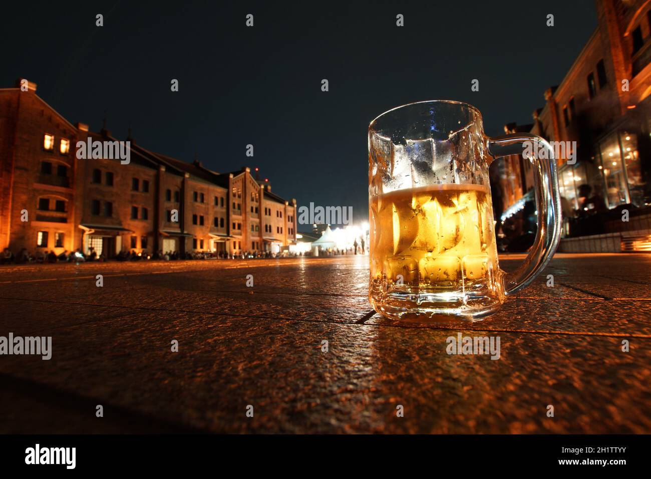 Bier des Bildes, um draußen zu trinken. Drehort: Präfektur kanagawa, Yokohama-Stadt Stockfoto