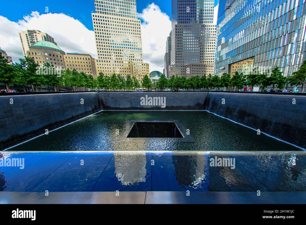 Ground Zero und One World Trade Center. Drehort: New York, Manhattan Stockfoto