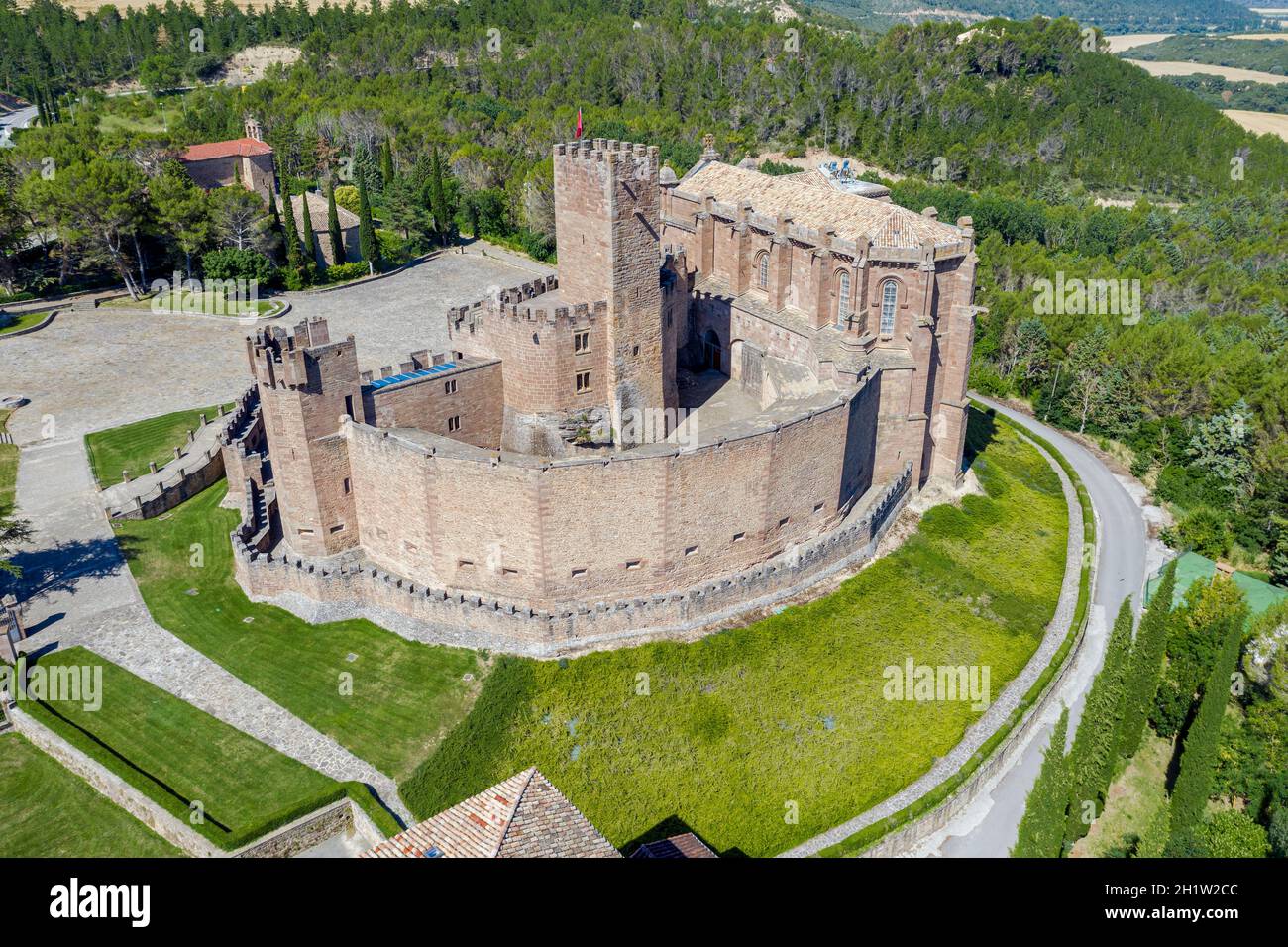 Burg von San Javier und Basilika, Navarra (Spanien) Stockfoto