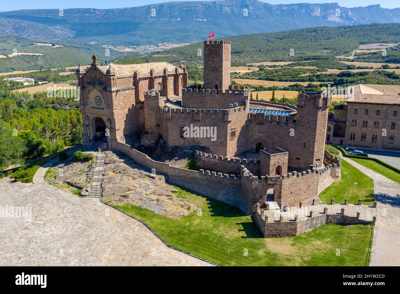 Burg von San Javier und Basilika, Navarra (Spanien) Stockfoto