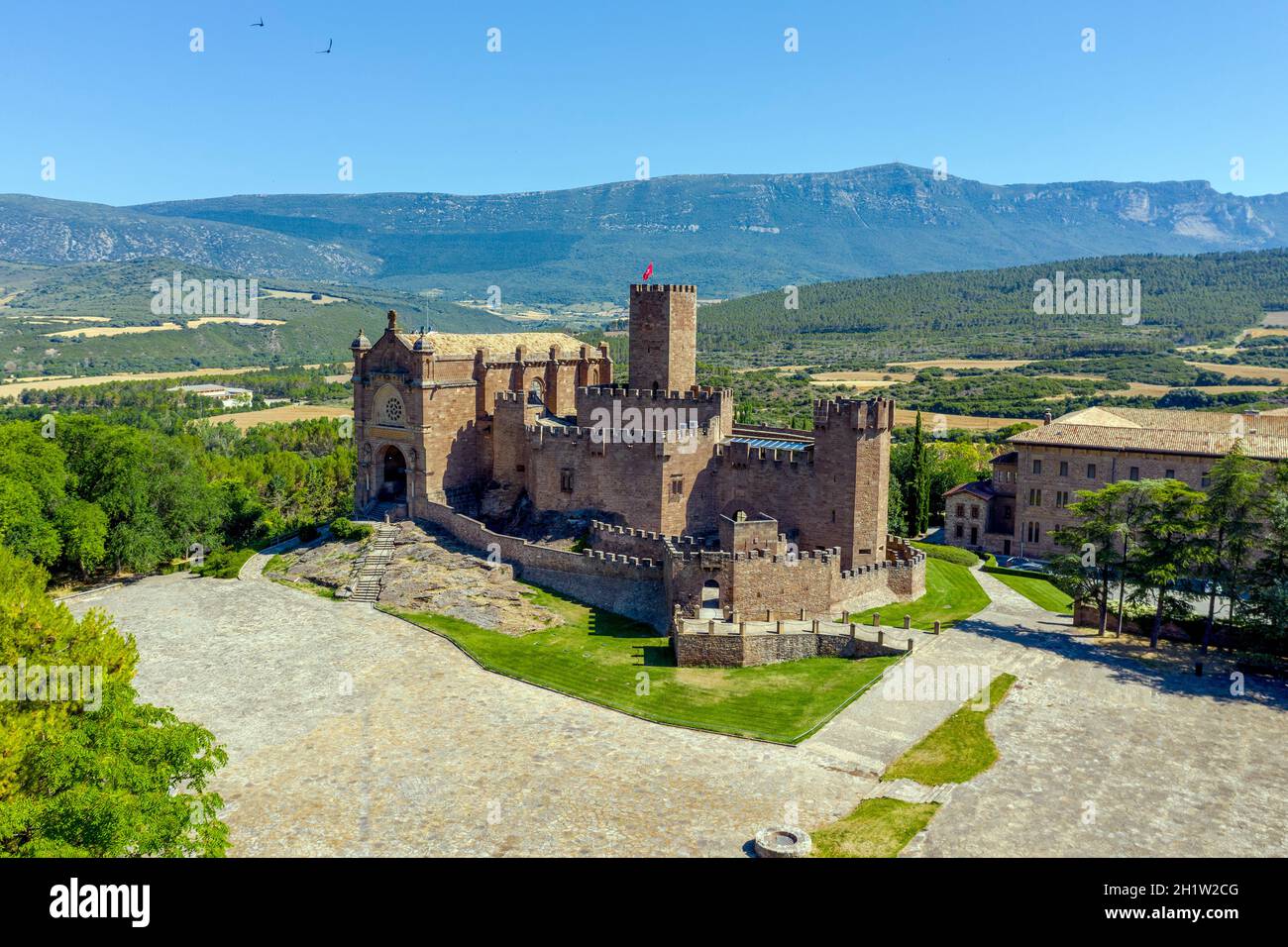 Burg von San Javier und Basilika, Navarra (Spanien) Stockfoto