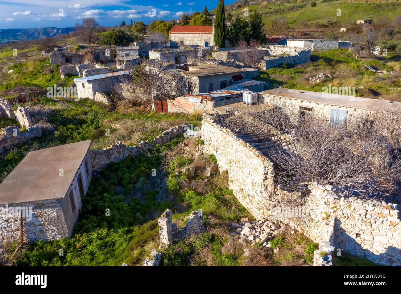 Fast verlassene Dorf in Paphos Region, Zypern Stockfoto
